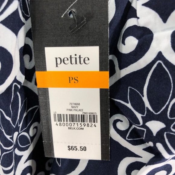 Navy Blue/White Summer Shirt Size SP Crown & Ivy - Picture 6 of 8